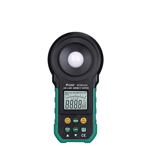 Pro'sKit Tool Solutions MT-4617LED LED Light Intensity Meter Measures All Visible Light and LED White, red, Yellow, Green, Blue, Purple Colors, up to 200000 Lux/20000 FC(MT-4517LED)