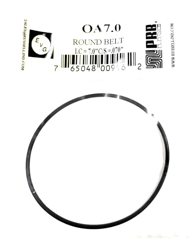 Drive Belt Round Rubber Type for Tape Player Replacement OA7.0 PRB/EVG (1PC) Dimensions I.C. 7.0" X C/S .070