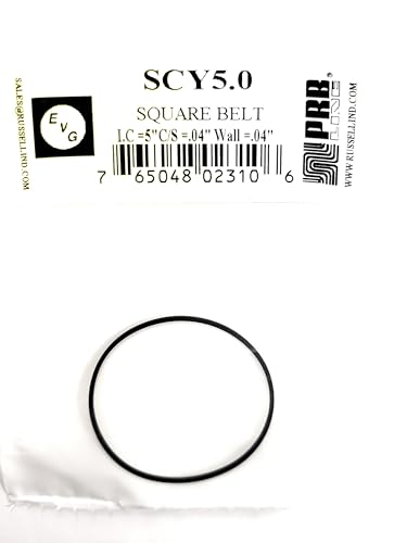 Rubber Drive Belt for Replacement for Tape Players SCY5.0 PRB EVG Square Cut, I.C. 5" in X C/S .04WALL Thickness .04 (1 Piece)