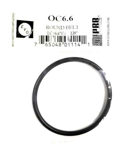 Drive Belt Round Rubber Type for Tape Player Replacement OC6.6 PRB/EVG (1PC) Dimensions I.C. 6.6" X C/S .139