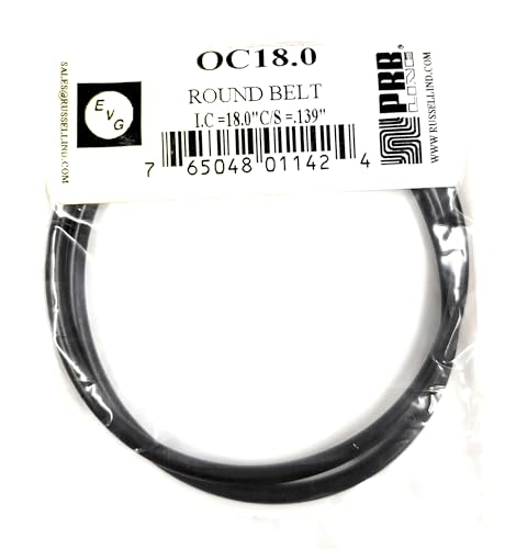 Drive Belt (Rubber Round Type) for Tape Player Replacement EVG/PRB (1PC) OC18.0 18.0" I.C X .139" C/S Diameter