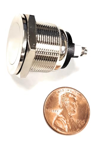 66-2436 Flat top Anti Vandal momentary Push Button Switch Normally Open 4 amp Rated (1pc) 19mm Hole