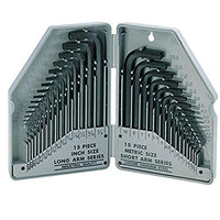 Eclipse 900-038 30 Piece Hex Key Set - SAE (Fractional), Metric (MM)