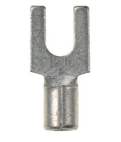 Panduit P18-14F-C Fork Terminal, Non-Insulated, 27 - 16 AWG Wire Range, 1/4" Stud Size, 0.03" Stock Thickness, 0.44" Terminal Width, 0.88" Terminal Length, 0.33" Center Hole Diameter (Pack of 100)