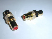 Philmore 45-162G-RD RCA Wall Plate Feed-through, Red, Gold Plated (2 pack)