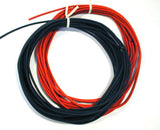 25' Red & Black General Cable C1321 18 (65/36) AWG Rubber Test Lead Wire