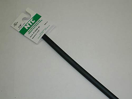 NTE Electronics 47-23248-BK Heat Shrink Tubing, Dual Wall with Adhesive, 3:1 Shrink Ratio, 1/4" Diameter, 48" Length, Black