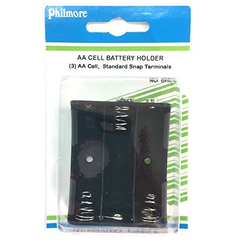 BH331 Philmore Three AA Battery Holder w/ Snap Connector