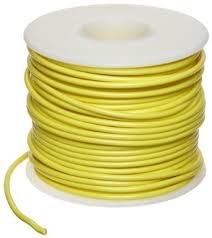 22MS-100-YELLOW 22AWG MILW76D TYPE MW YELLOW SOLID CONDUCTOR HOOKUP WIRE 100 FOOT ROLL 1000V 80C