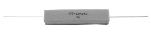 NTE Electronics 25W1D0 Cermet Wire Wound Resistor, 5% Tolerance, Axial Lead, 25W, Flameproof, 1.0 Ohm Resistance