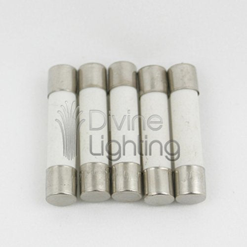 5 Qty. Divine Lighting ABC 5A Fast-Blow Ceramic Fuse 5 Amp 250v ABC5A; ABC5 ABC 5A Fast-Blow Fuse (also 3AB). Ceramic 1/4 in x 1.25 in