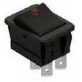 GC Electronics 35-686 Rocker Switch, DPST On-Off, 20A 125/250VAC, Red Spot LED Illuminated, 1.18 x .870 Mounting Hole