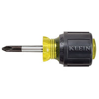 Klein Tools 603-1 Stubby Screwdriver, #2 Phillips Tip with 1-1/2-Inch Round Shank and Cushion Grip Handle