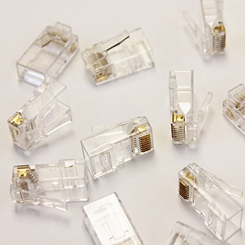 Eclipse 902-549-50 QuikThru Modular Plug Connectors, CAT5/5e, 3 prong, 50µ gold, 50 PK