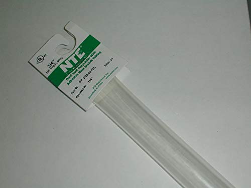 NTE Electronics 47-23548-CL Heat Shrink Tubing, Dual Wall with Adhesive, 3:1 Shrink Ratio, 3/4" Diameter, 48" Length, Clear