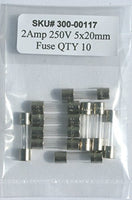 GMA-2BK 2A 250V / 5x20mm fuse / 2 AMP 250 volts / Fast Blow / Lot of 10