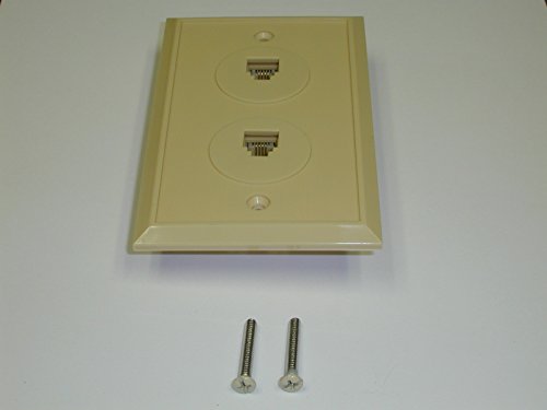 32-1214 MODULAR CONNECTORS/ ETHERNET CONNECTORS RJ-11 WALL PLATE IVORY DUAL STANDARD FINISH ( 1 EACH)