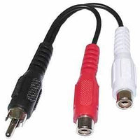 RCA Male Plug to 2 Female RCA Jacks w/ Nickel Connectors - 7" : 4010
