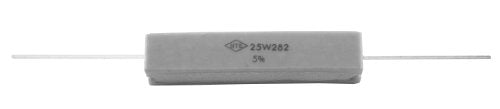 NTE Electronics 25W2D7 Cermet Wire Wound Resistor, 5% Tolerance, Axial Lead, 25W, Flameproof, 2.7 Ohm Resistance