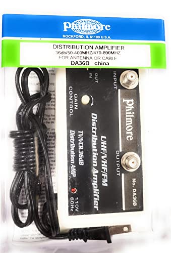 Amplifier Distribution Type 36DB 115VAC 50-400MHZ / 470-890MHZ TV Antenna OR Cable TV