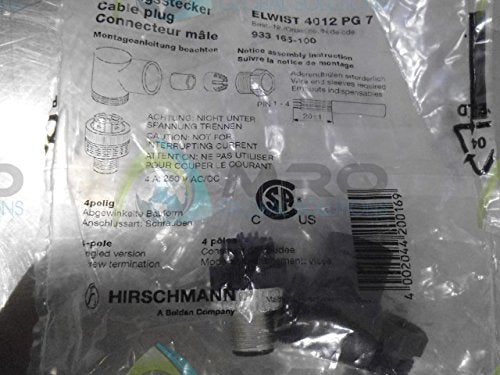 HIRSCHMANN 933-165-100 CABLE PLUG CONNECTOR *NEW IN BOX*
